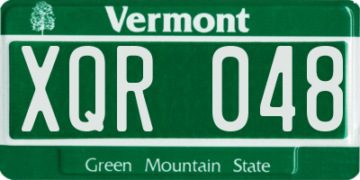 VT license plate XQR048