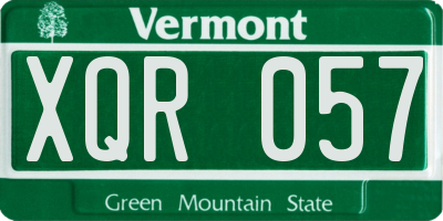 VT license plate XQR057