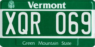 VT license plate XQR069