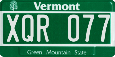 VT license plate XQR077
