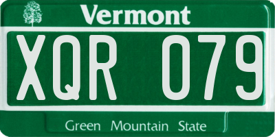 VT license plate XQR079