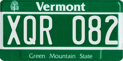 VT license plate XQR082