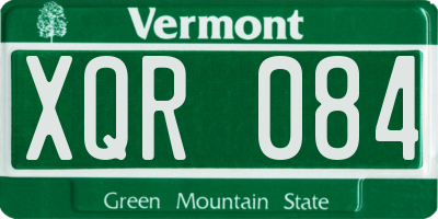 VT license plate XQR084