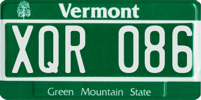 VT license plate XQR086