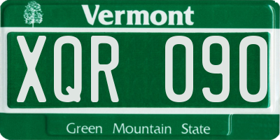 VT license plate XQR090