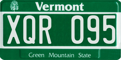 VT license plate XQR095
