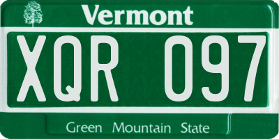 VT license plate XQR097