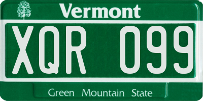 VT license plate XQR099