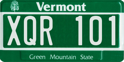 VT license plate XQR101