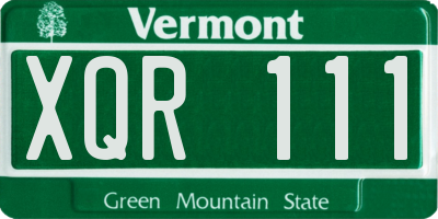 VT license plate XQR111