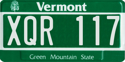 VT license plate XQR117