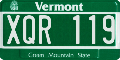 VT license plate XQR119