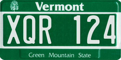 VT license plate XQR124