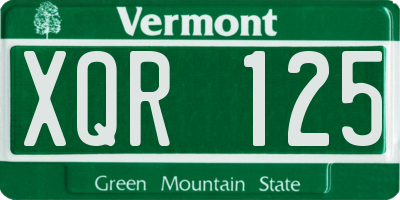 VT license plate XQR125