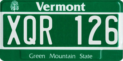 VT license plate XQR126
