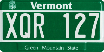 VT license plate XQR127