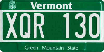 VT license plate XQR130
