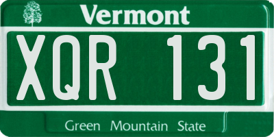 VT license plate XQR131