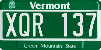 VT license plate XQR137