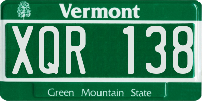 VT license plate XQR138
