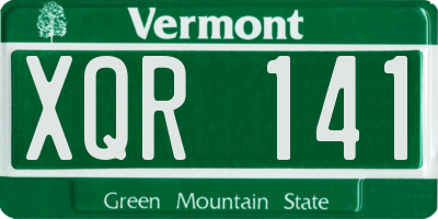 VT license plate XQR141