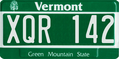 VT license plate XQR142