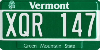 VT license plate XQR147