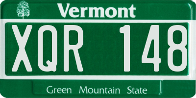 VT license plate XQR148