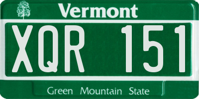 VT license plate XQR151