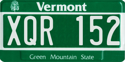 VT license plate XQR152