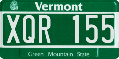 VT license plate XQR155