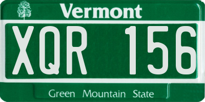 VT license plate XQR156