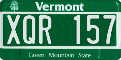 VT license plate XQR157