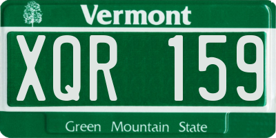 VT license plate XQR159
