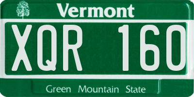 VT license plate XQR160