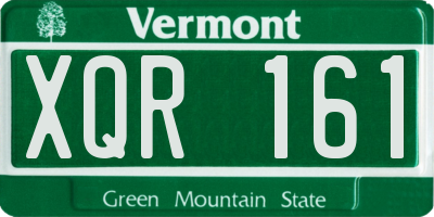 VT license plate XQR161