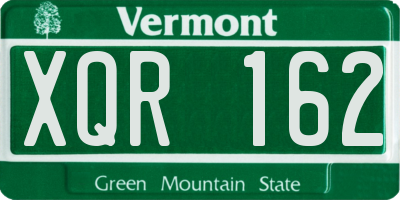 VT license plate XQR162