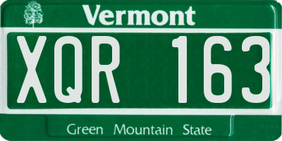 VT license plate XQR163