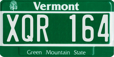 VT license plate XQR164