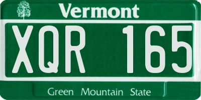 VT license plate XQR165