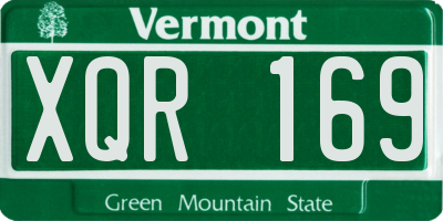 VT license plate XQR169