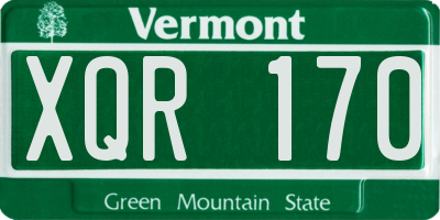 VT license plate XQR170