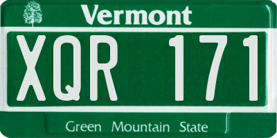 VT license plate XQR171