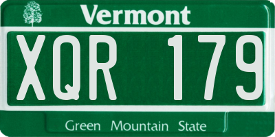 VT license plate XQR179