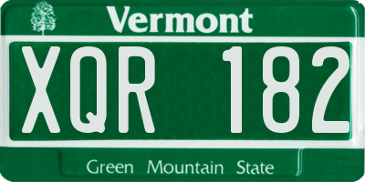 VT license plate XQR182