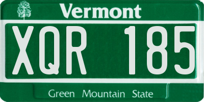 VT license plate XQR185