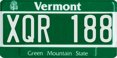 VT license plate XQR188