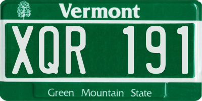 VT license plate XQR191