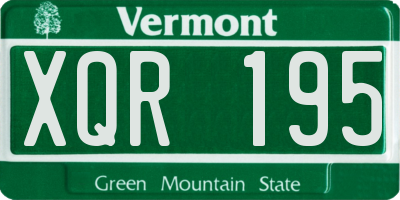 VT license plate XQR195