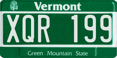 VT license plate XQR199